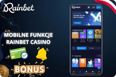 Funkcje Rainbet App w wersji mobilnej