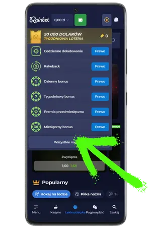 Wybierać Rainbet Casino Bonus