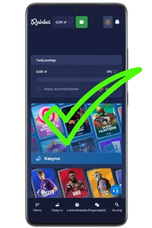 Zaloguj się na swoje konto osobiste, aby aktywować Rainbet Casino Bonus