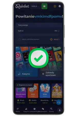 Gotowe, jesteś Rainbet login i możesz teraz grać w gry